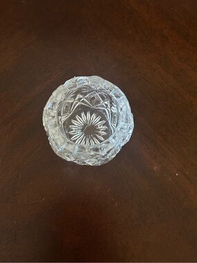 Vintage Crystal Glass Salt Dip - Starburst Pattern